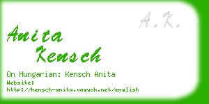 anita kensch business card
